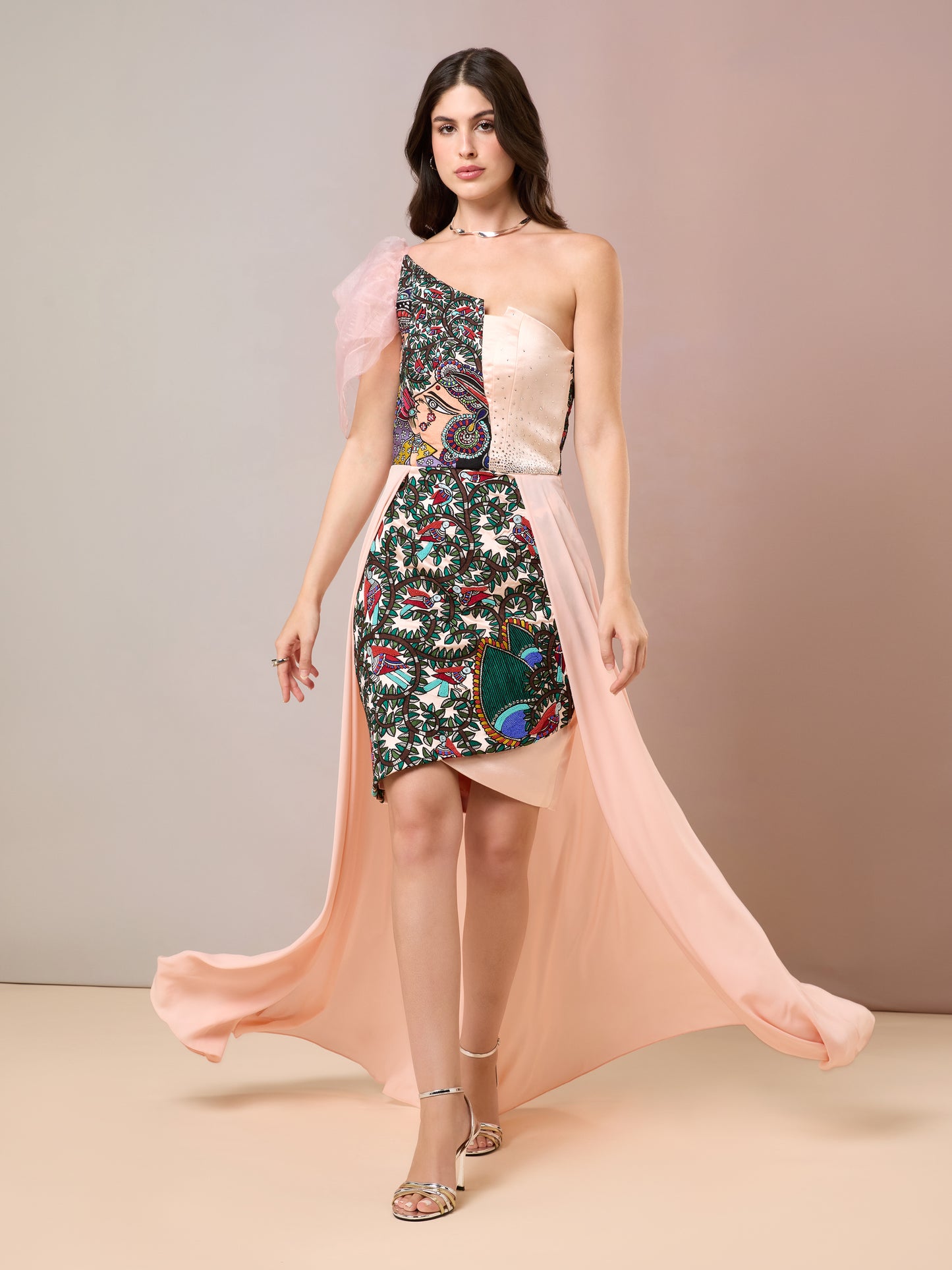 Peach Long Dress - Marushika