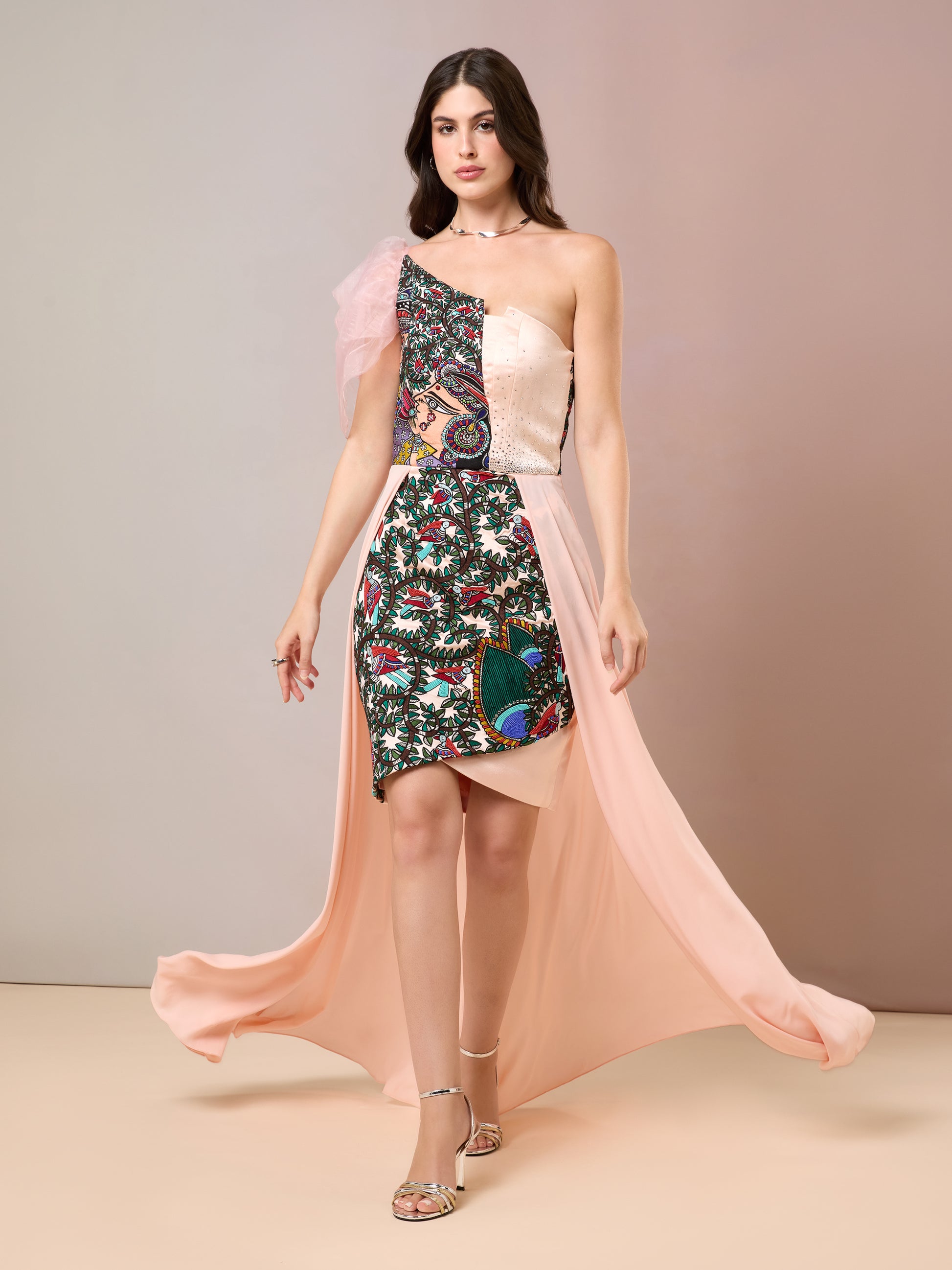Peach Long Dress - Marushika