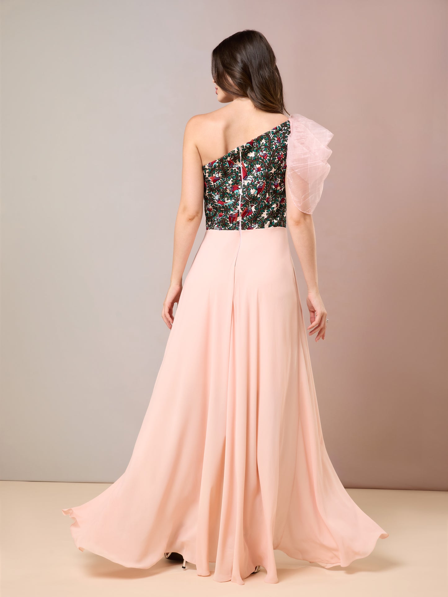 Peach Long Dress - Marushika