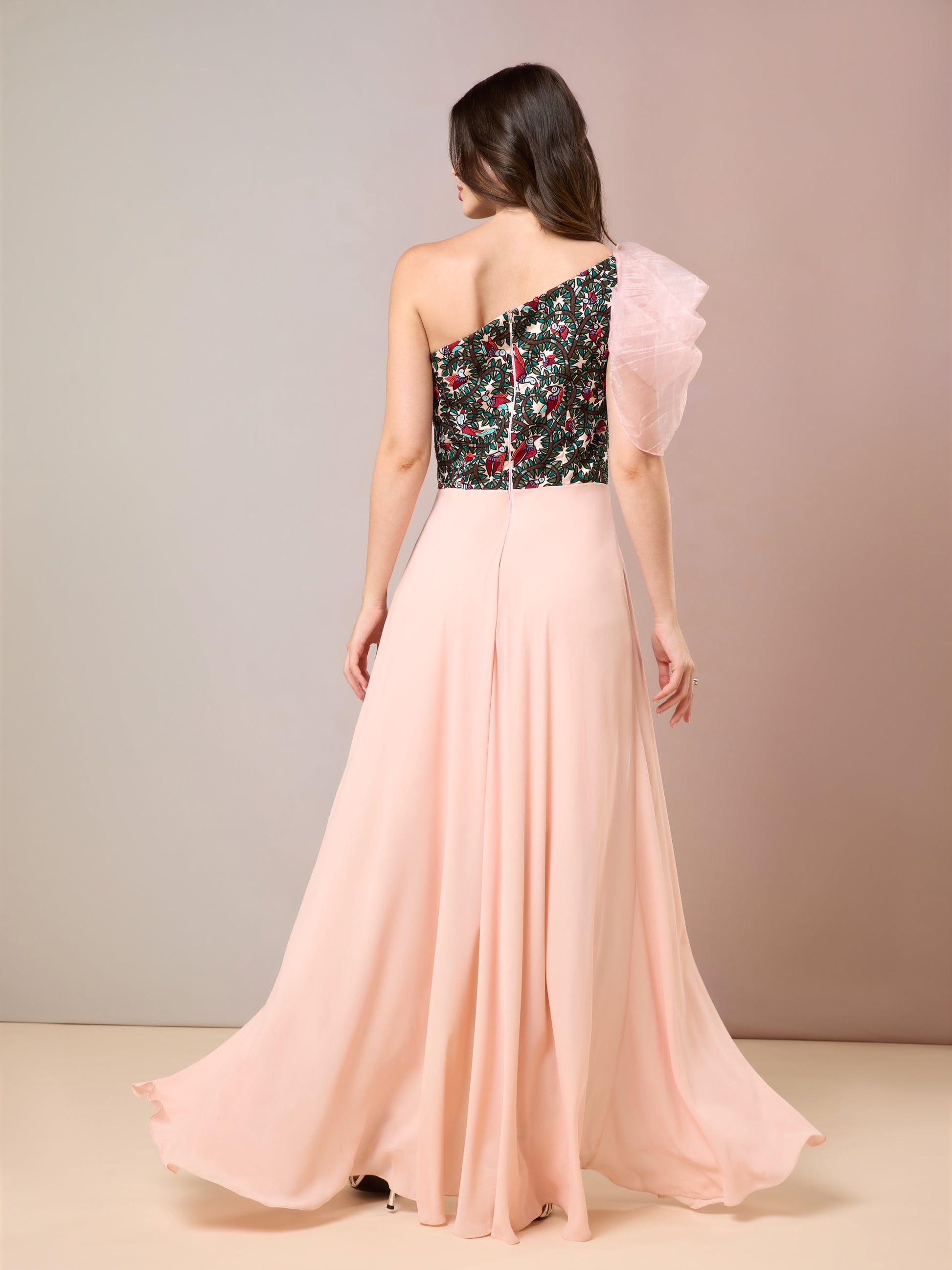 Peach Long Dress - Marushika