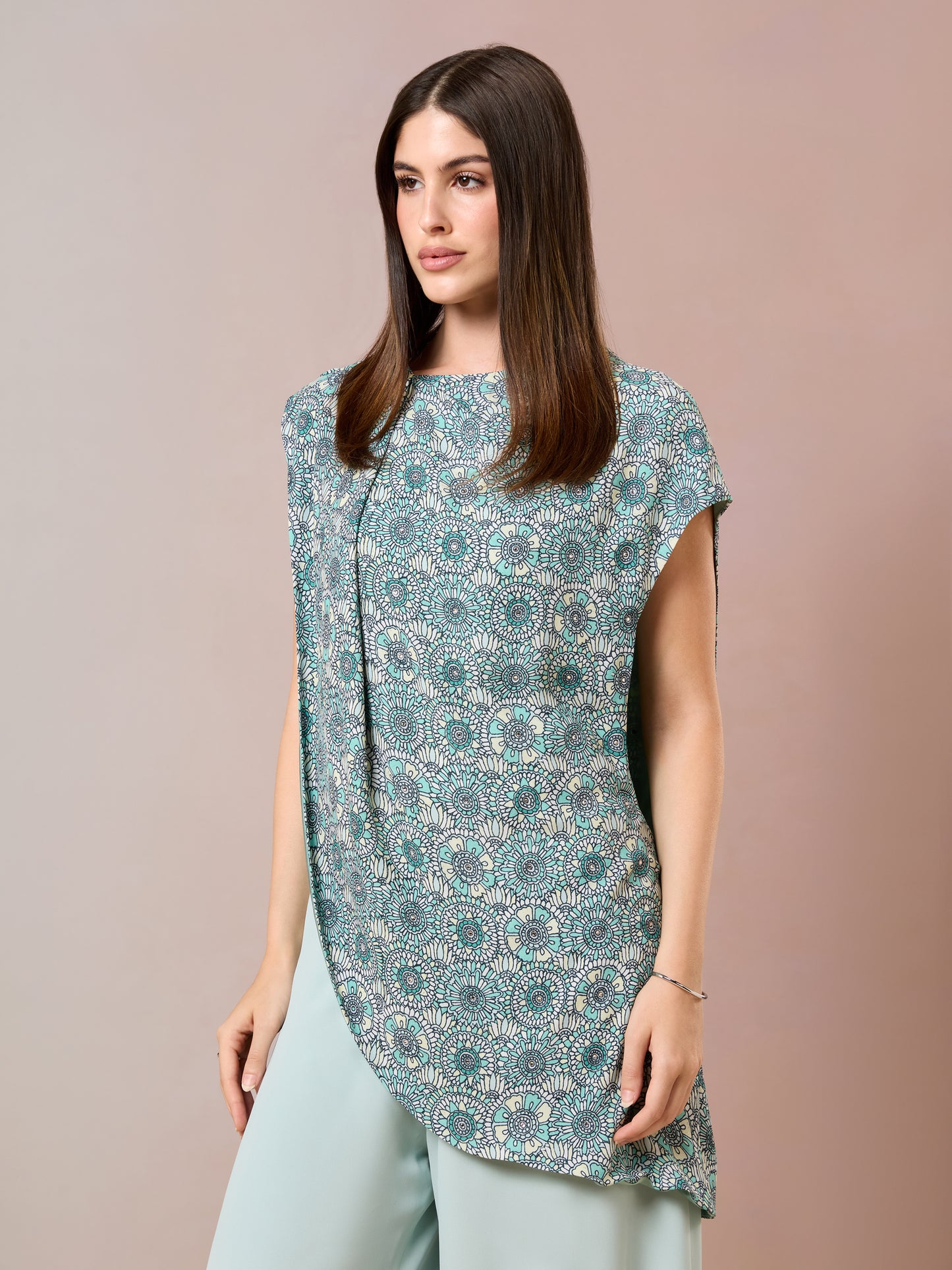 Sea Glass Top with Trouser side stance