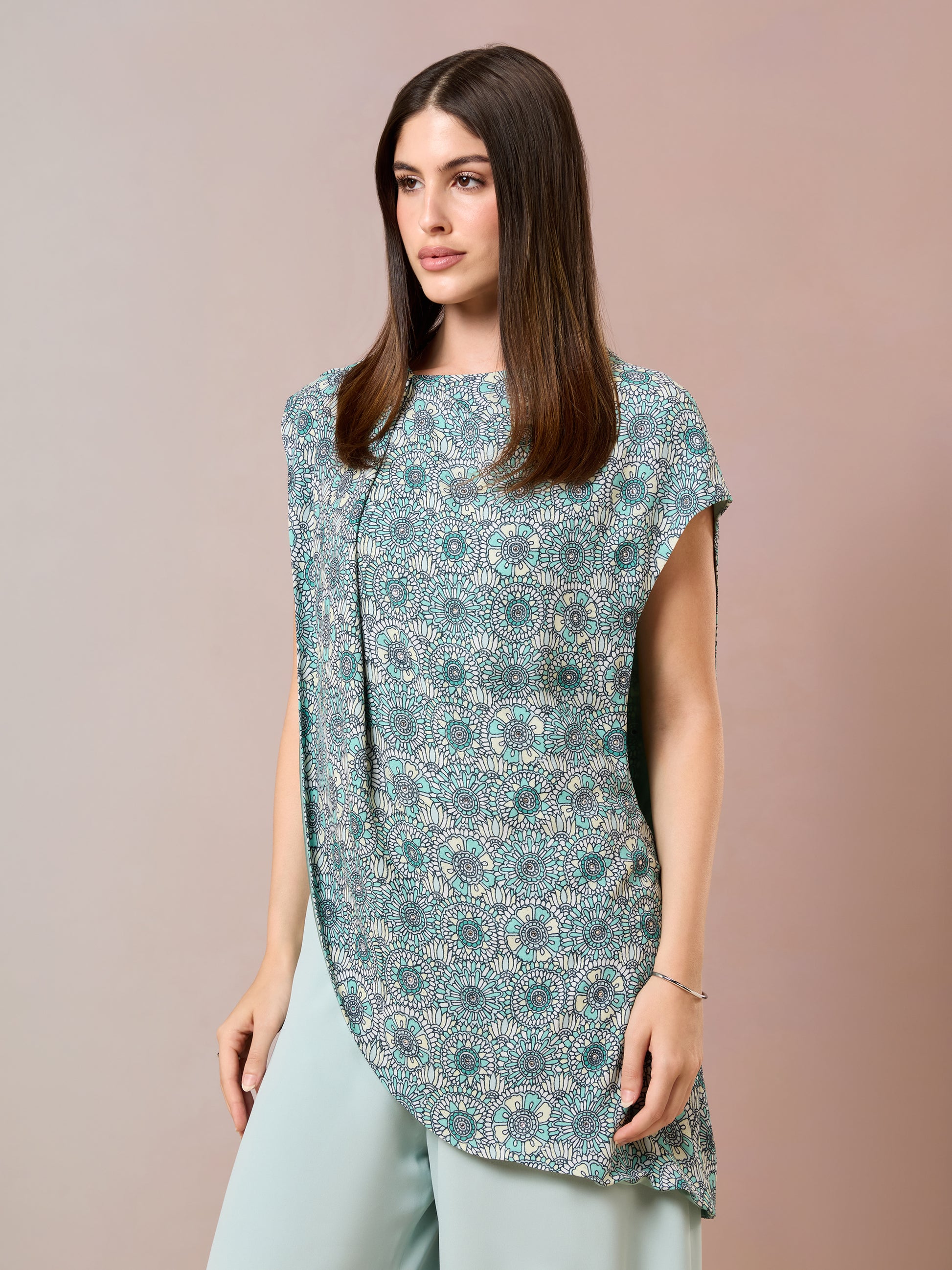 Sea Glass Top with Trouser side stance