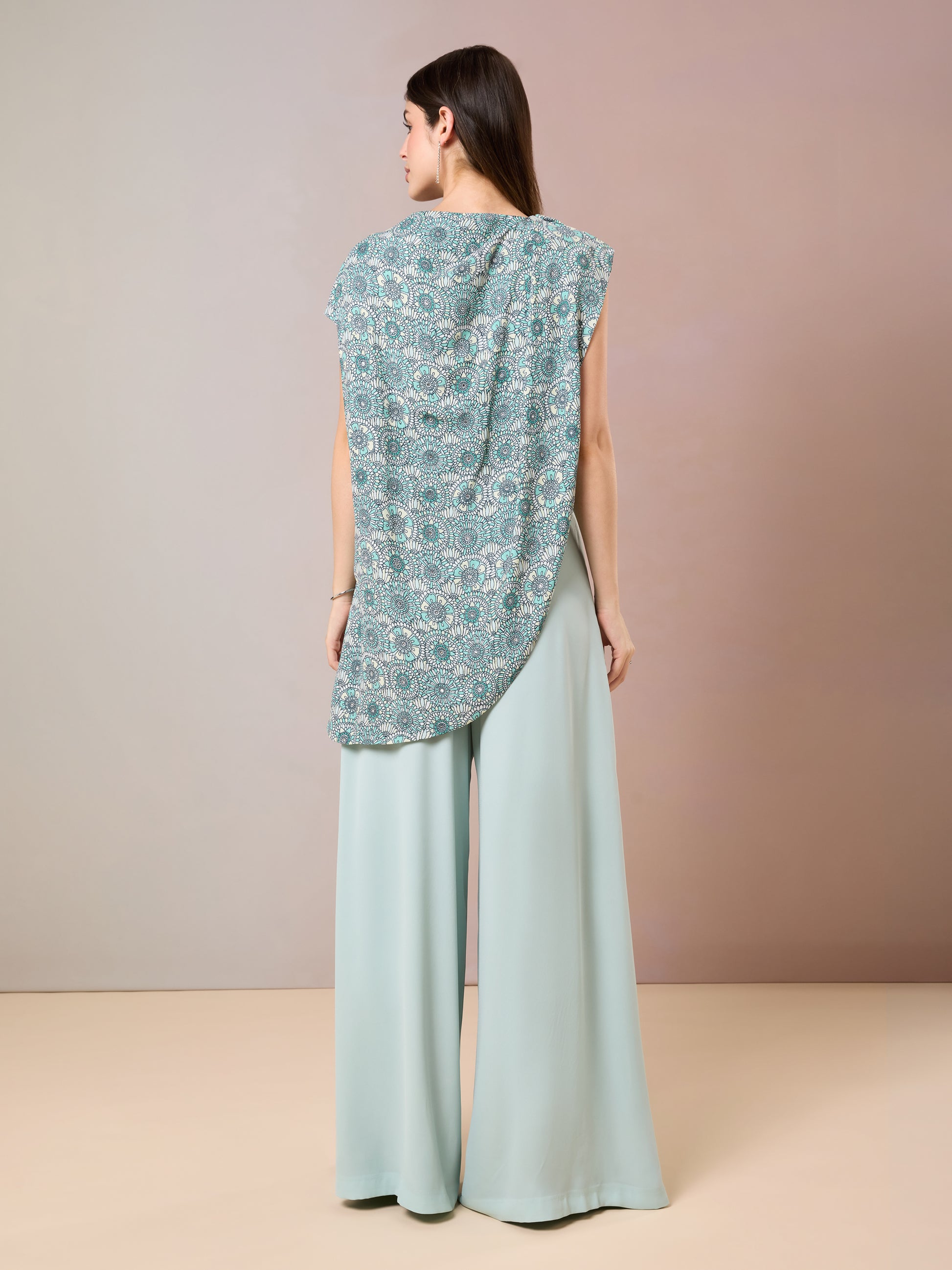 Back view of Sea Glass Top & Trouser