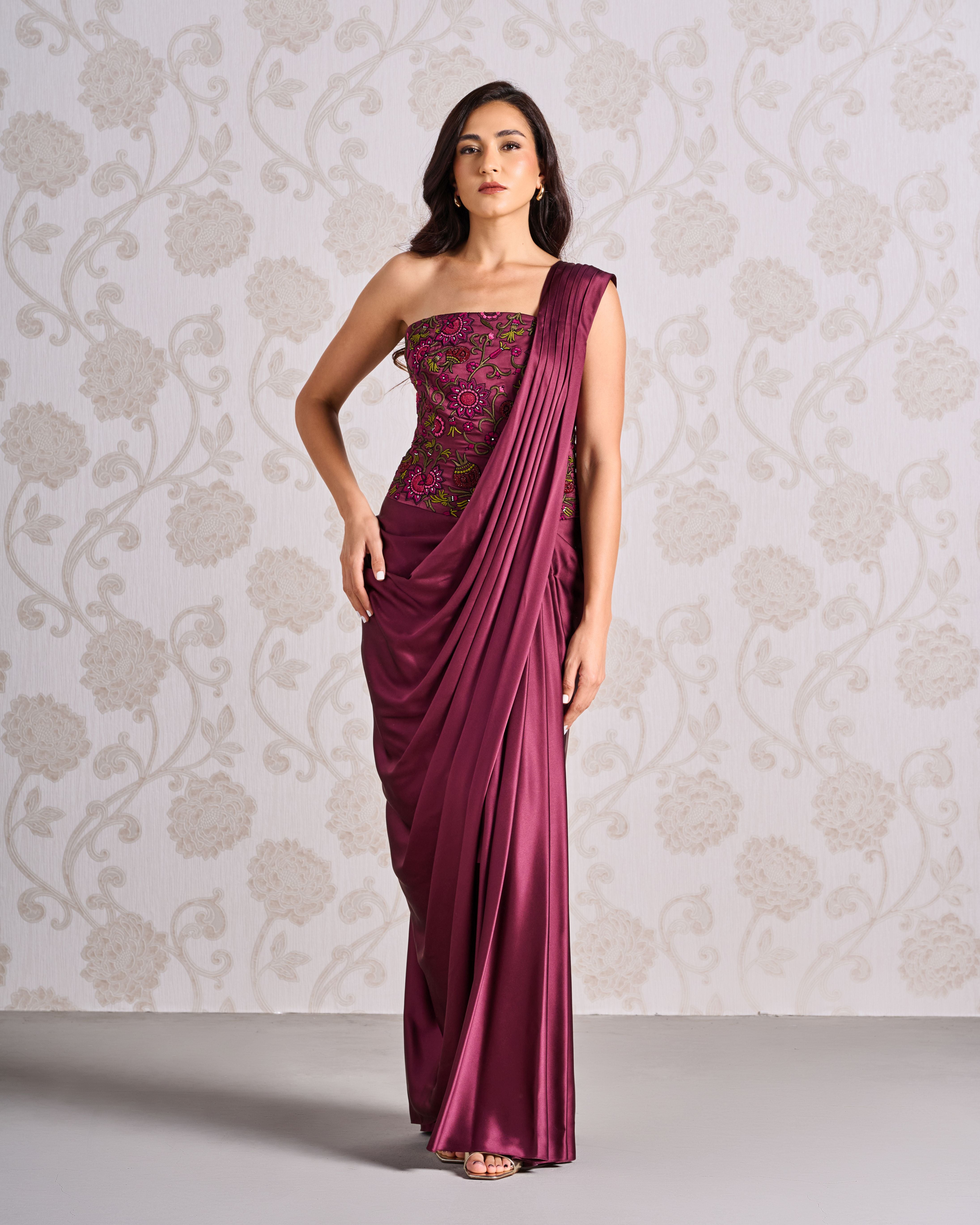 Evening Gown - Wine Bouquet