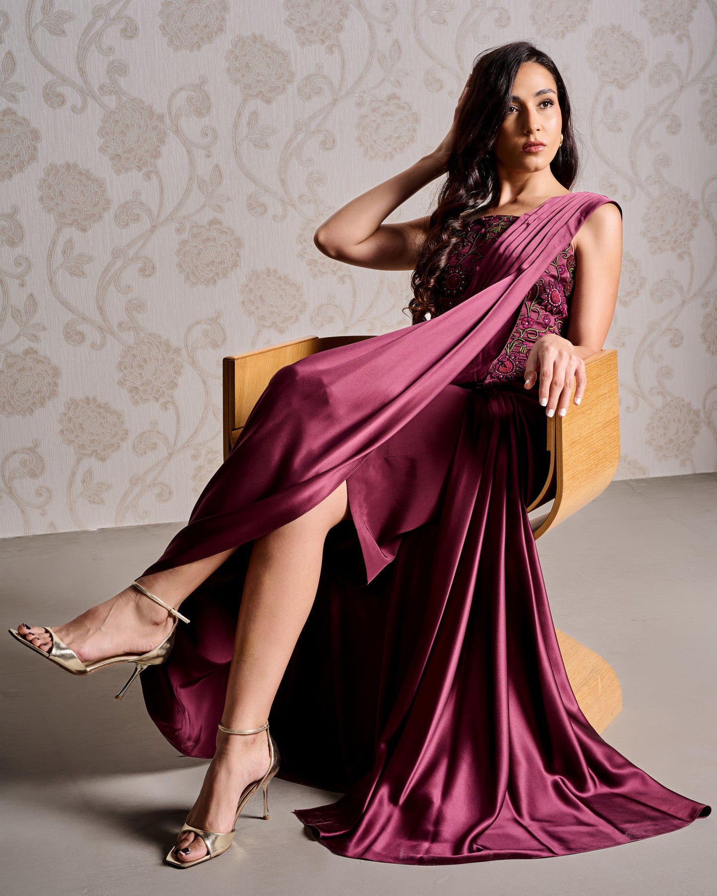 Evening Gown - Wine Bouquet