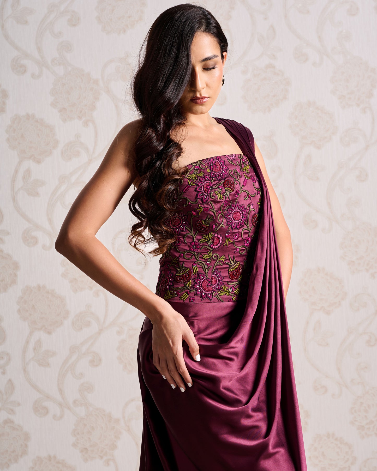 Evening Gown - Wine Bouquet
