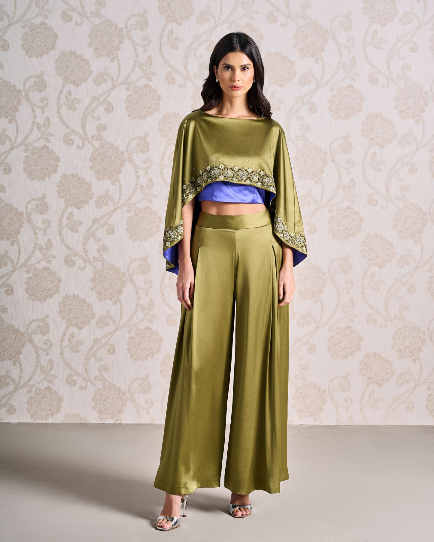 Top & Trouser Set - Honey Olive & Velvet Indigo