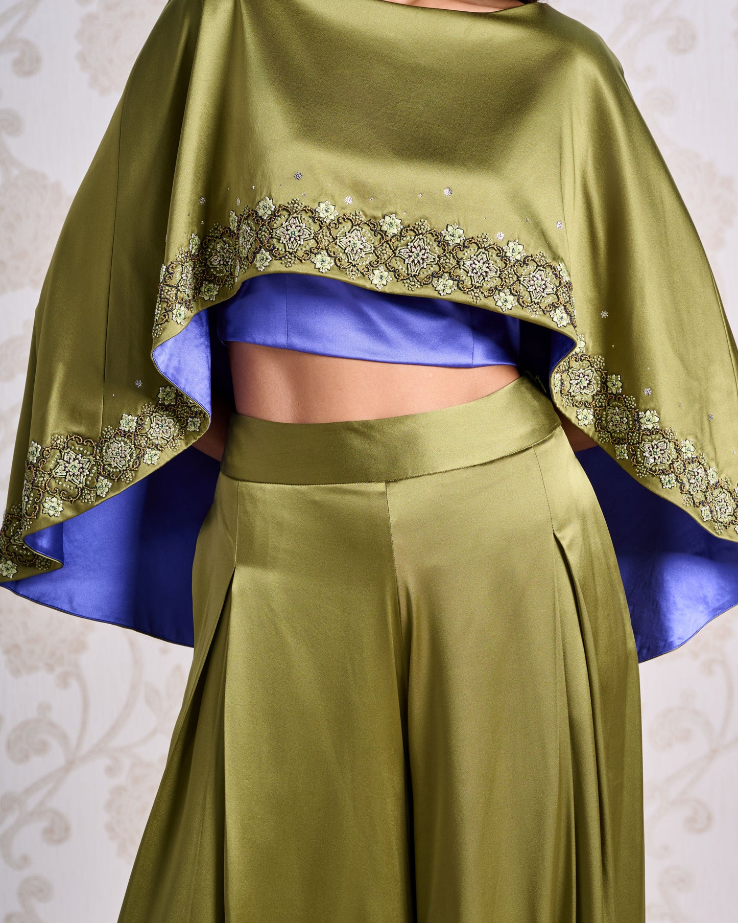 Top & Trouser Set - Honey Olive & Velvet Indigo