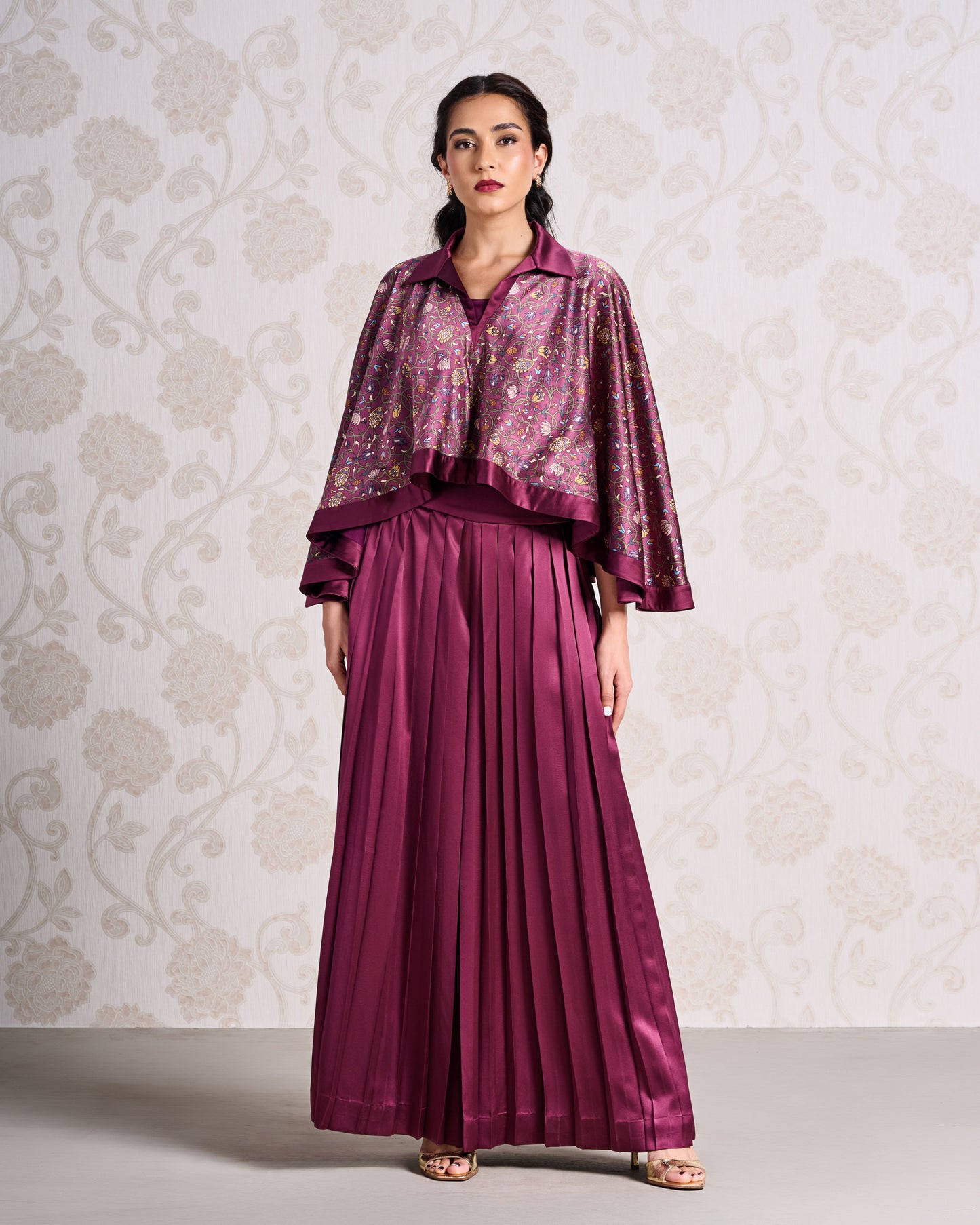 Top & Trouser Set - Wine Bouquet