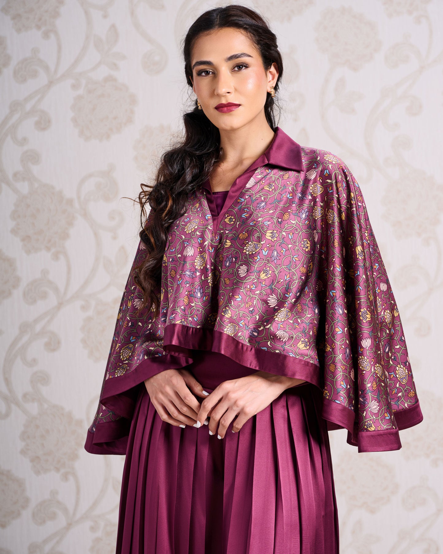 Top & Trouser Set - Wine Bouquet