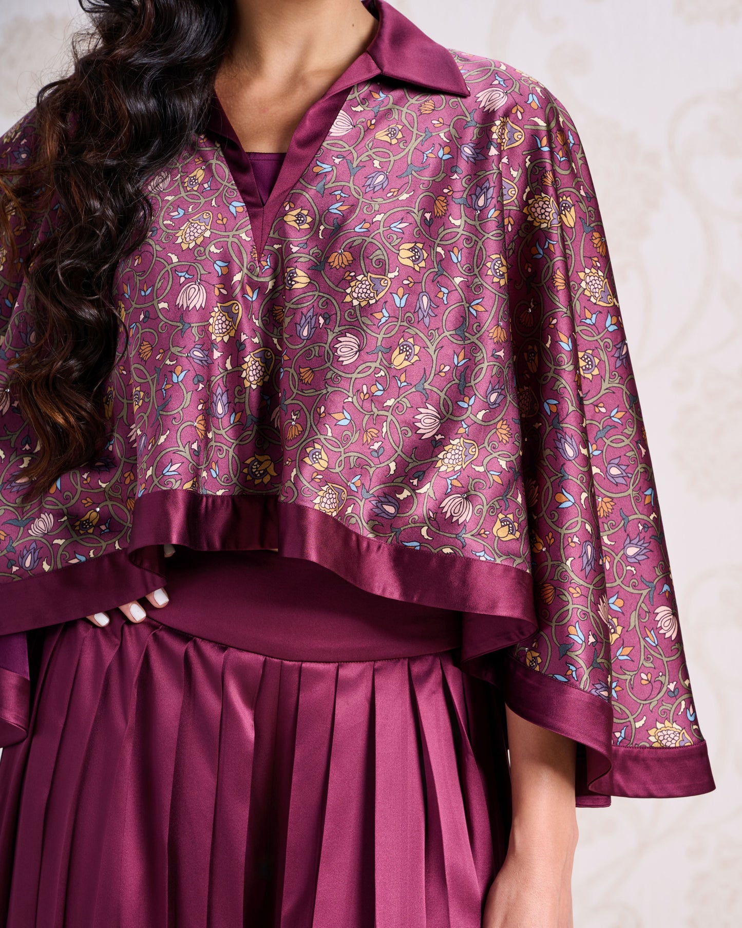 Top & Trouser Set - Wine Bouquet