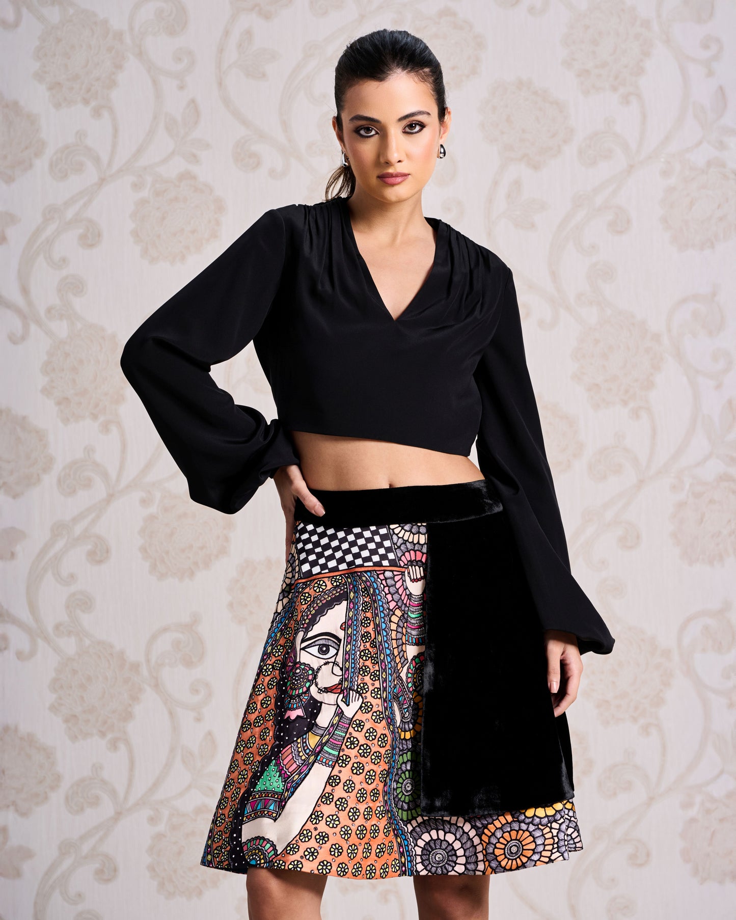 Top & Skirt - Charcoal Dust