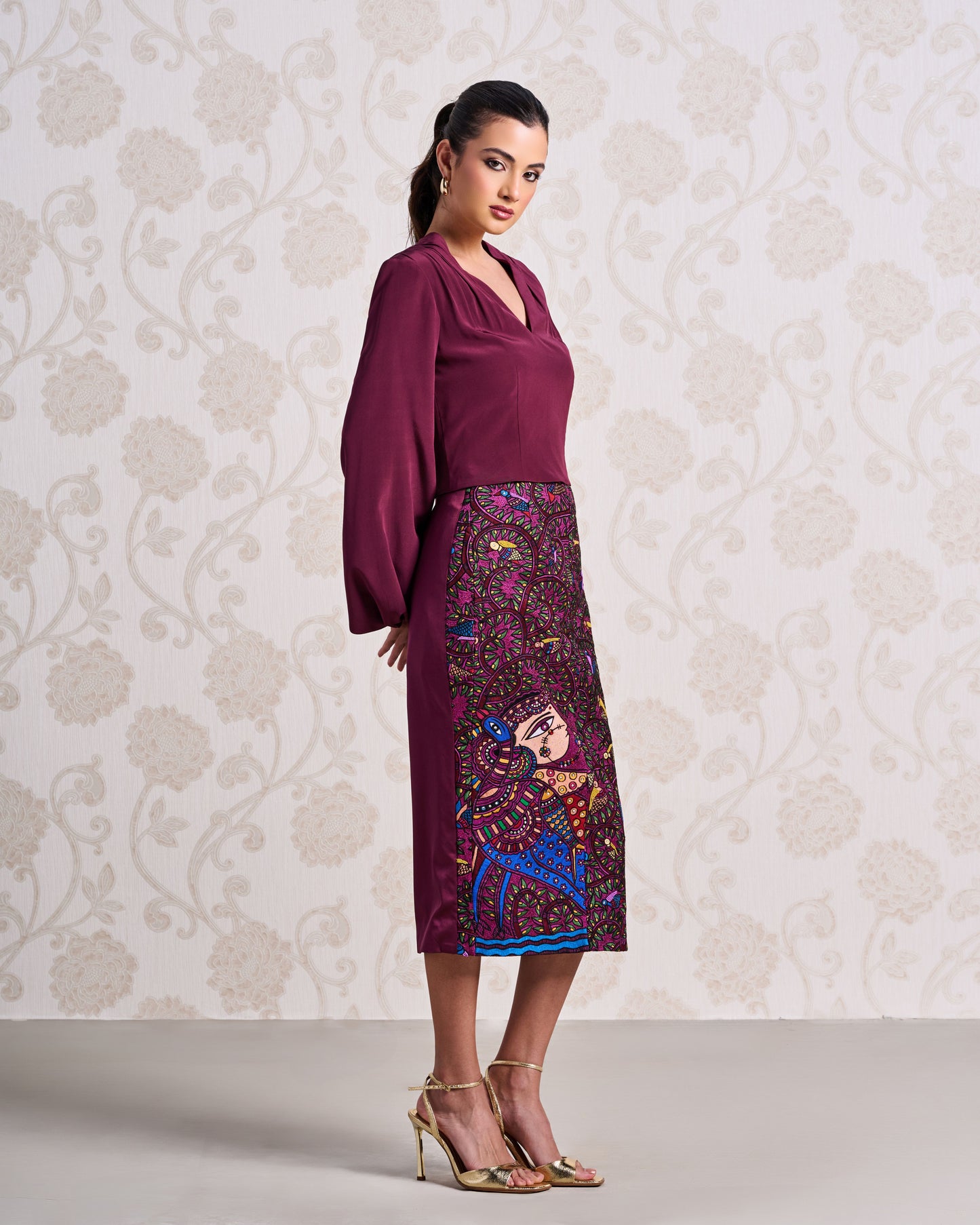 Top & Skirt – Persian Rose & Wine Bouquet