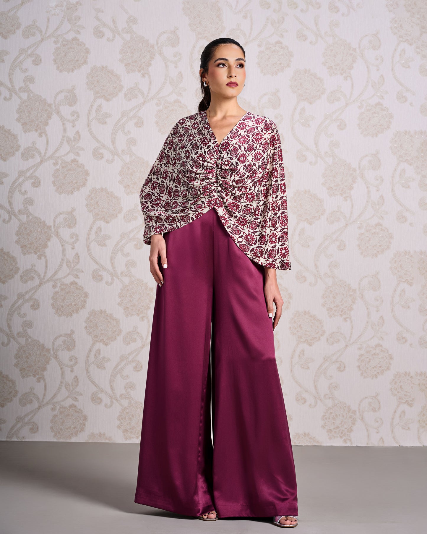 Jumpsuit - Wine Bouquet & Porcelain Glow