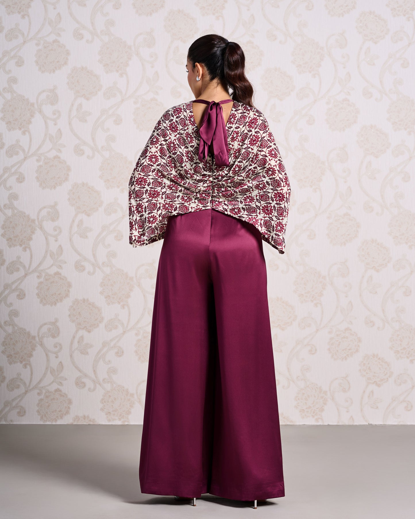 Jumpsuit - Wine Bouquet & Porcelain Glow