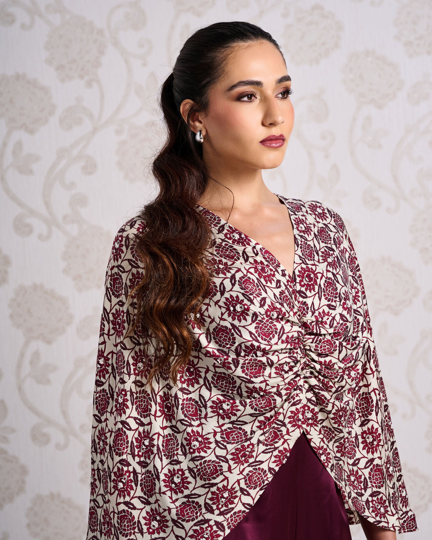 Jumpsuit - Wine Bouquet & Porcelain Glow