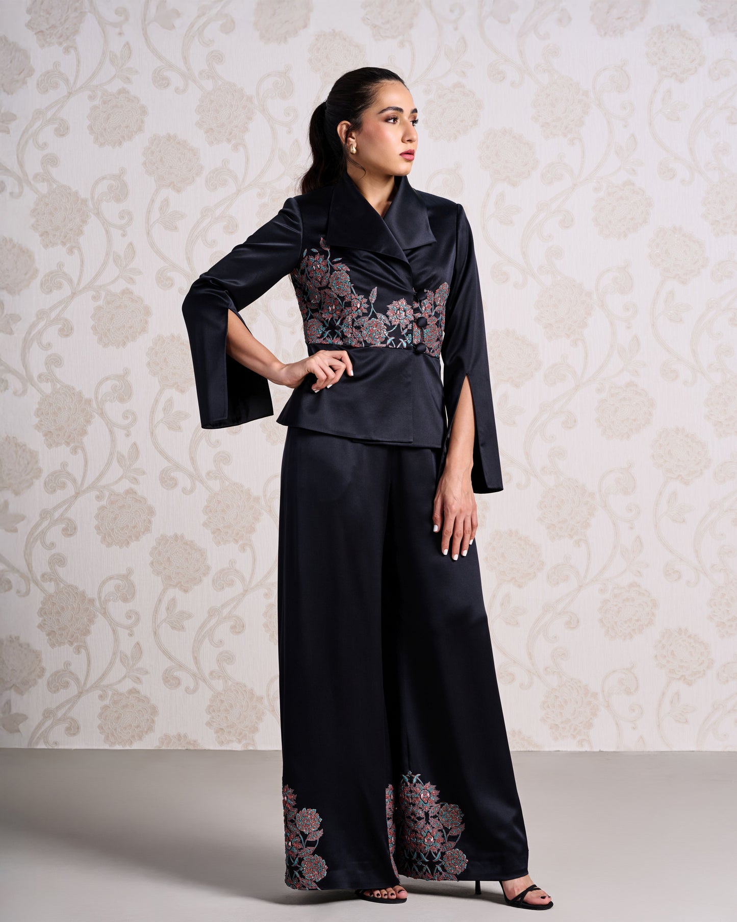 Top & Trouser Set - Charcoal Dust