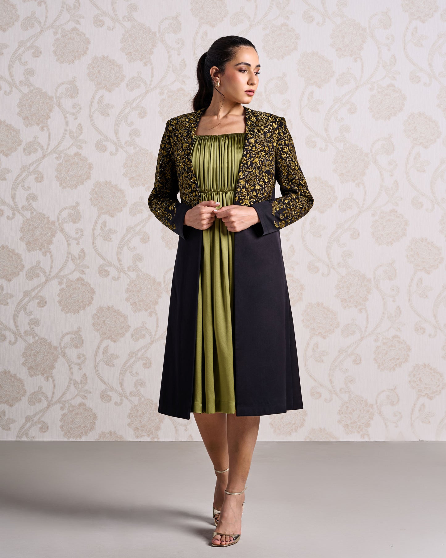 Jacket & Dress - Charcoal Dust & Honey Olive