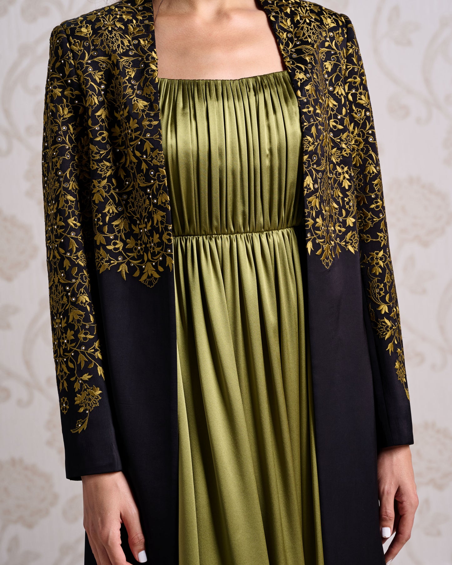 Jacket & Dress - Charcoal Dust & Honey Olive