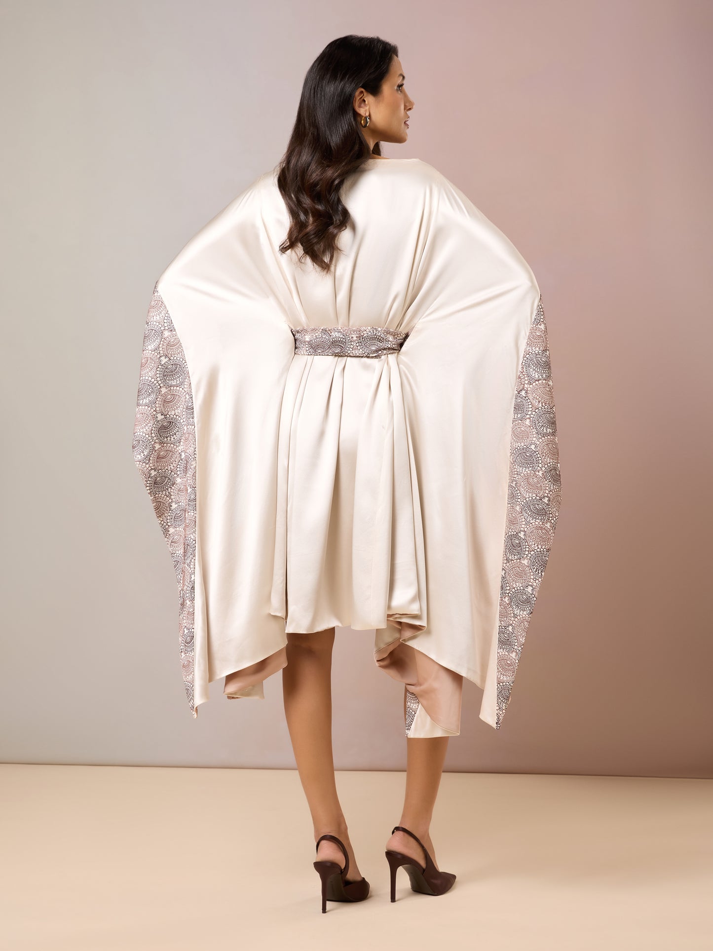 Back view of Champagne Kaftan dress