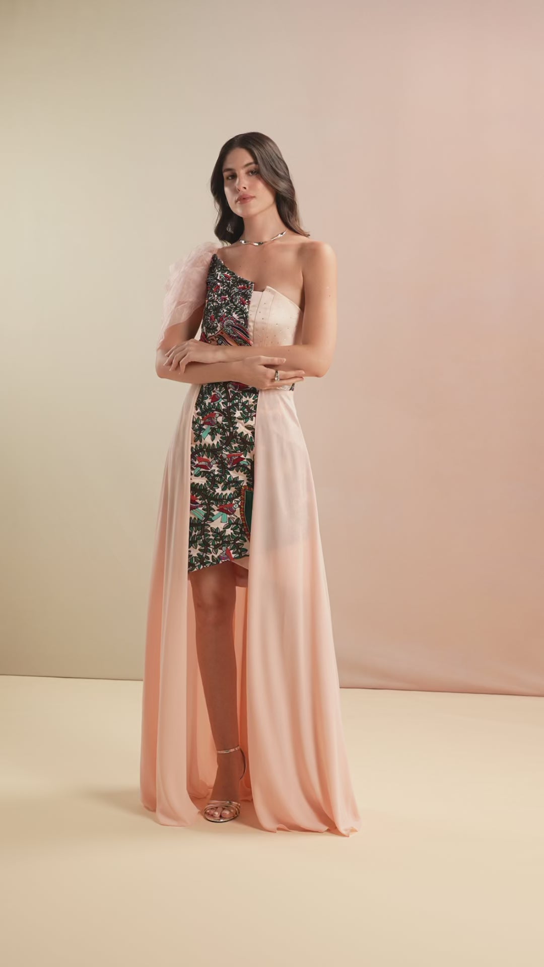 Peach Long Dress - Marushika
