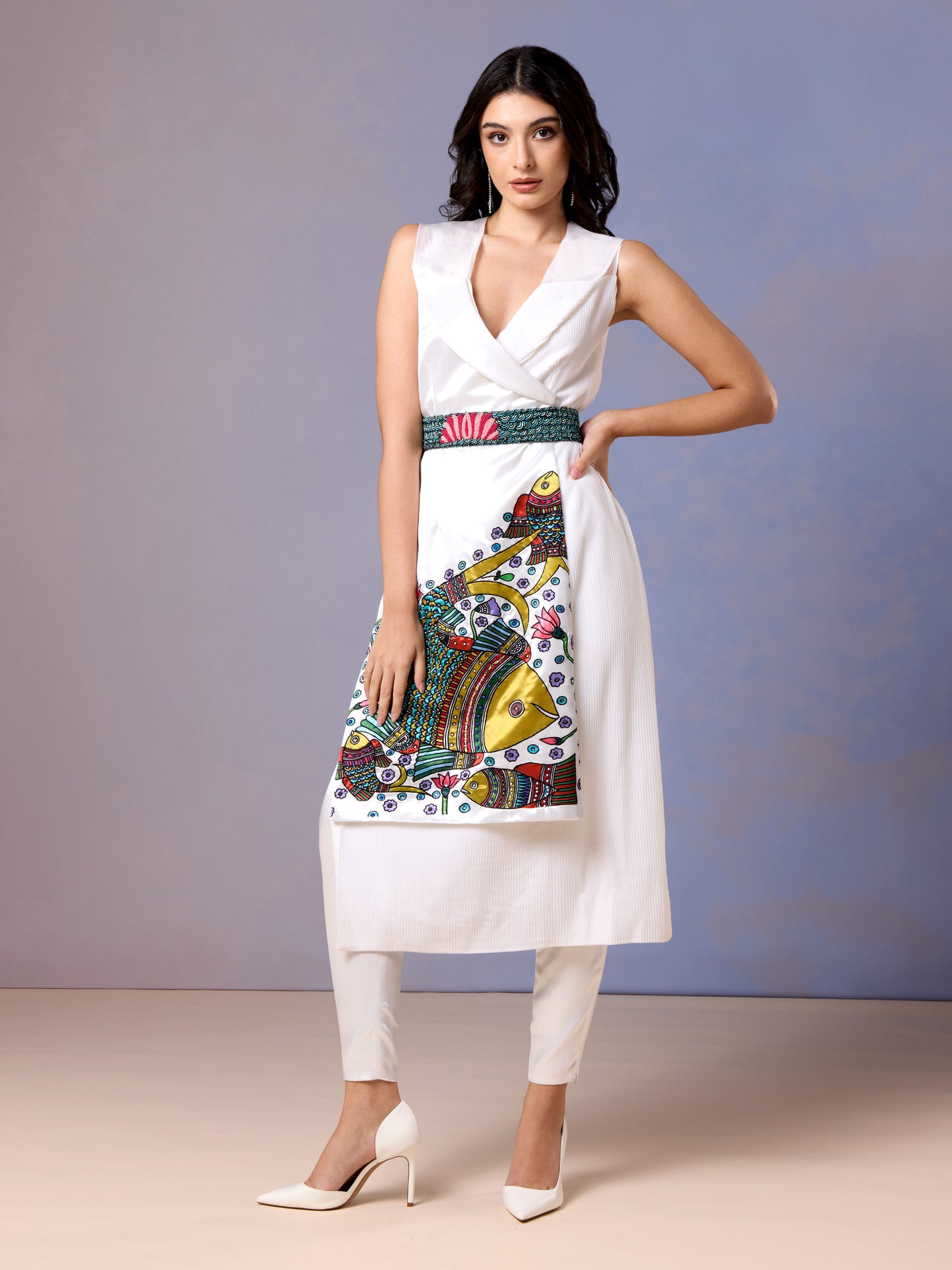 Chantilly White Kurti & Pants Set