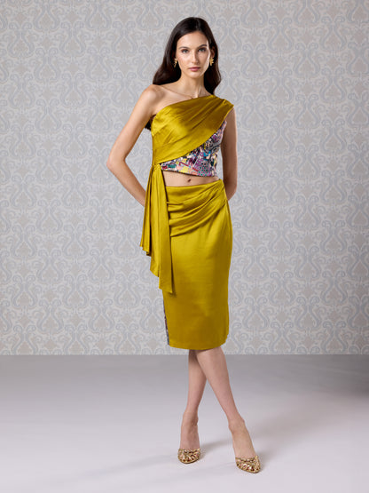 Skirt & Top - Harvest Gold Silk Satin