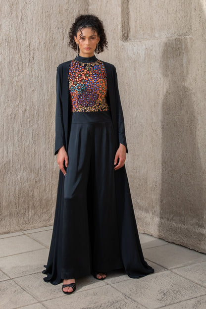 Jumpsuit with Cape - Black Ice