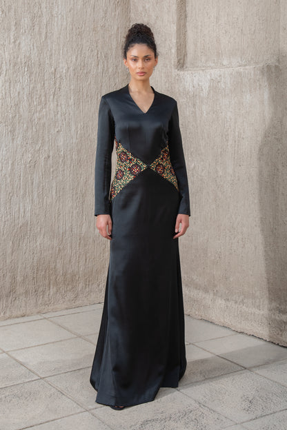 Evening Gown with Cape - Black Ice