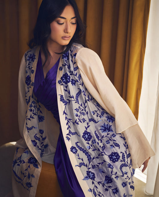Jacket & Dress - Champagne & Velvet Indigo