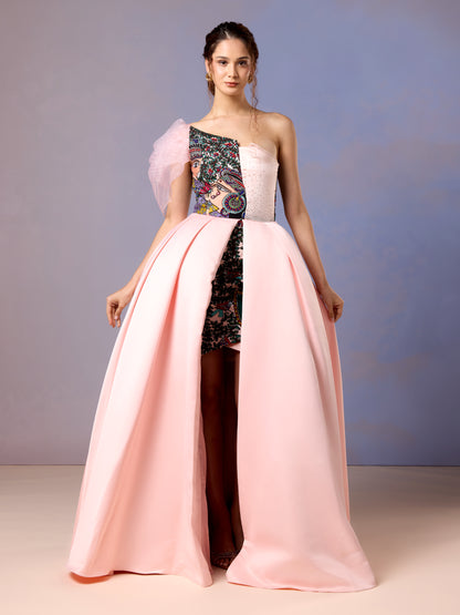 Gown - Coral Blush Silk Satin