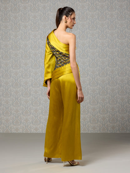 Jumpsuit - Harvest Gold Silk Satin