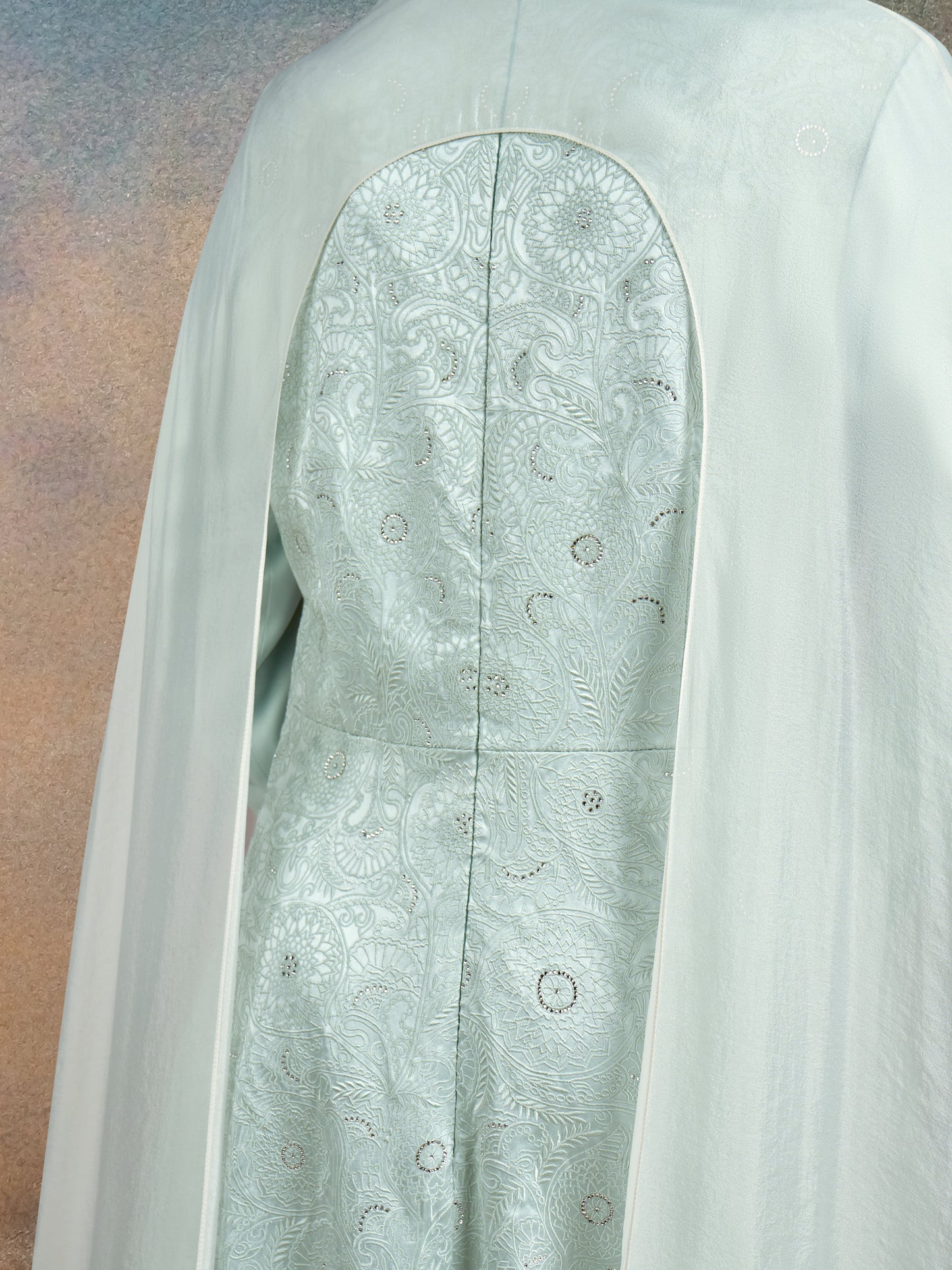 Kaftan with Cape - Champagne & Sea Glass