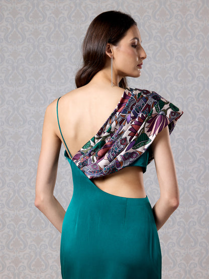 Long Dress - Emerald Silk Satin