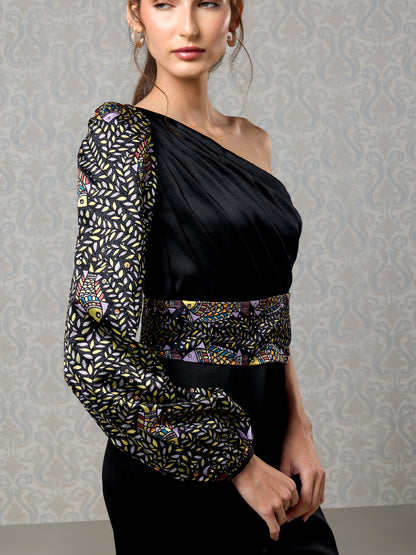 Jumpsuit - Black Ice Silk Satin