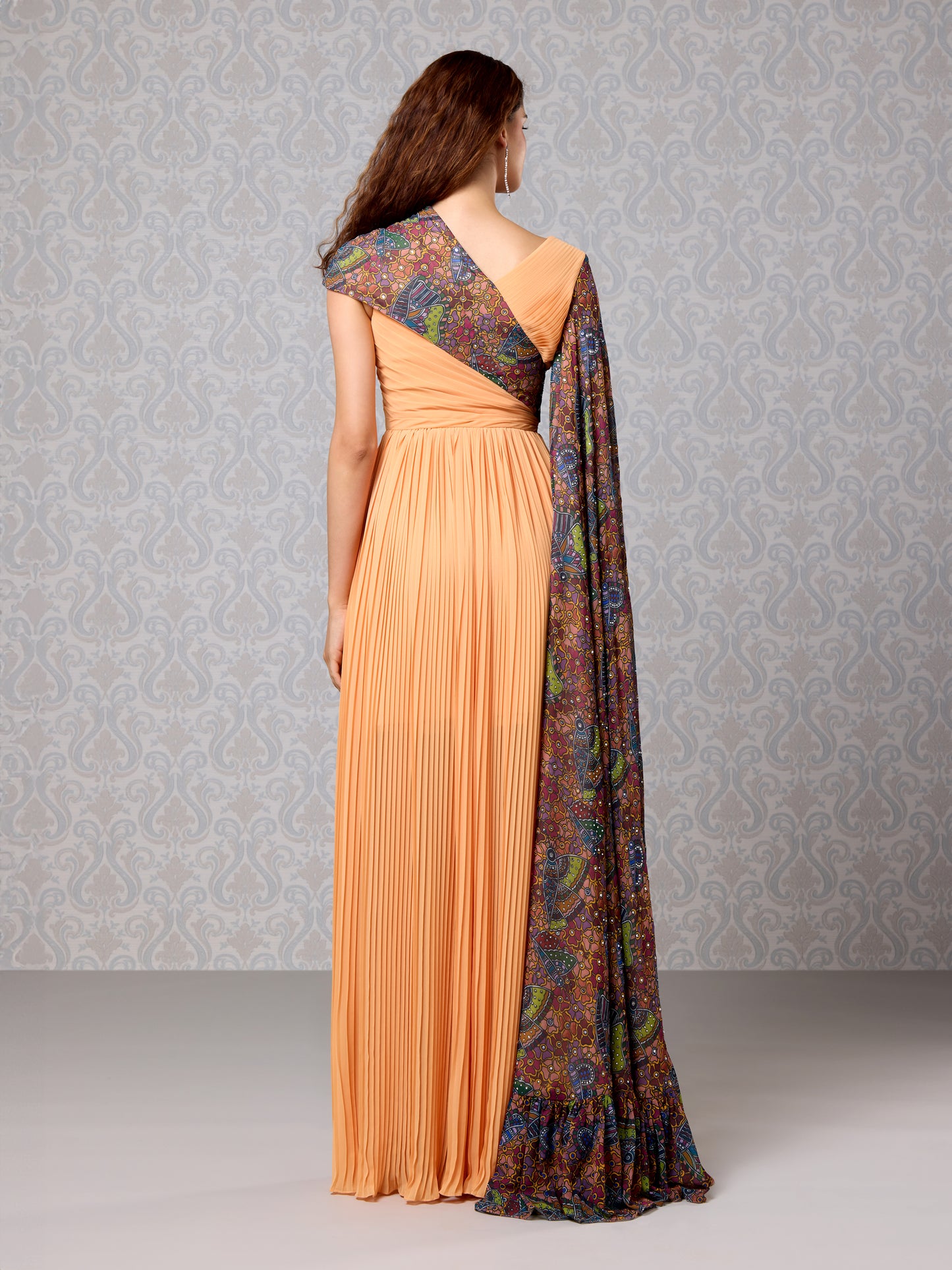 Pastel Pumpkin Georgette Long Dress