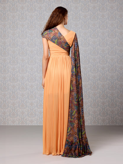Long Dress - Pastel Pumpkin Georgette