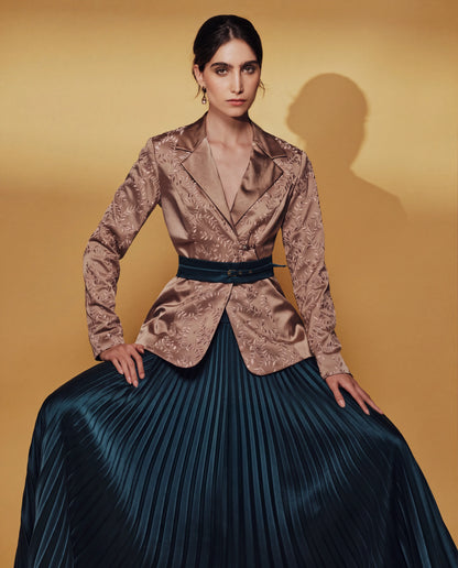Skirt & Top - Brown Oak & Moonlight Blue