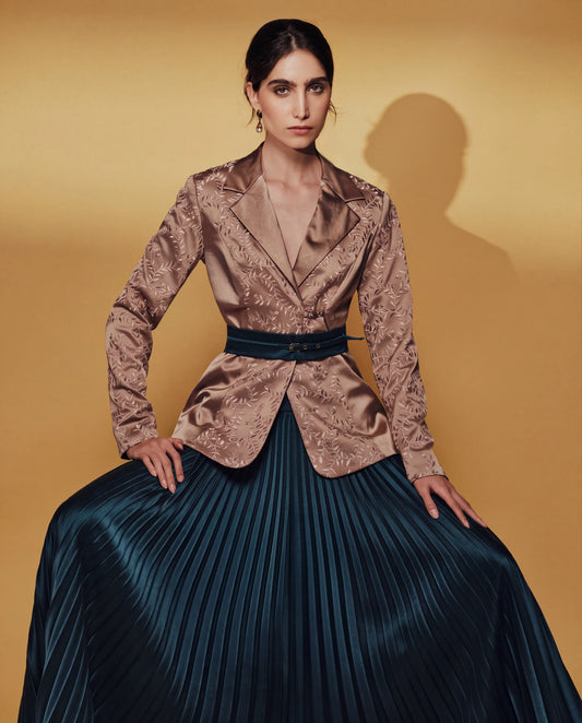 Skirt & Top - Brown Oak & Moonlight Blue