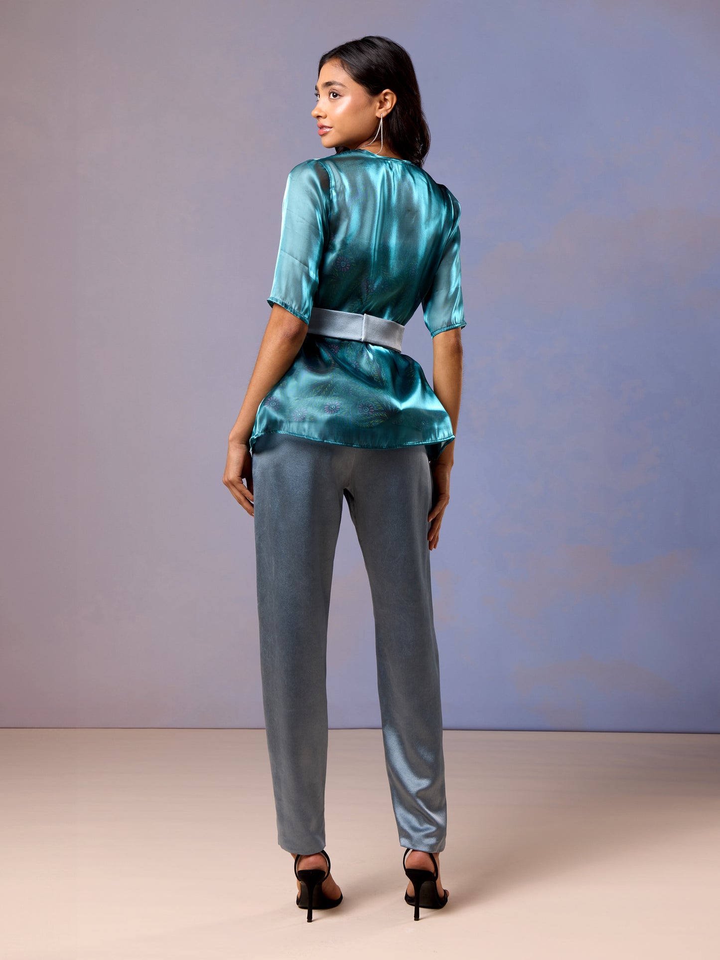 Glacier Blue Top, Trouser & Jacket Set