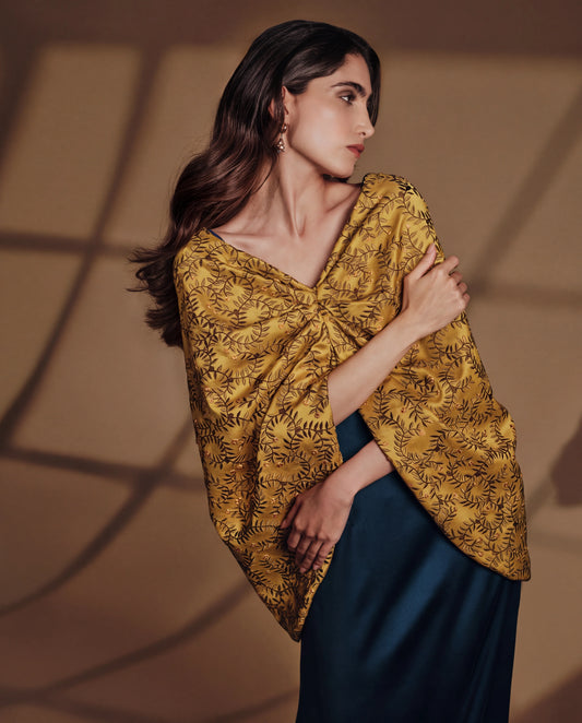 Kaftan - Harvest Gold & Moonlight Blue