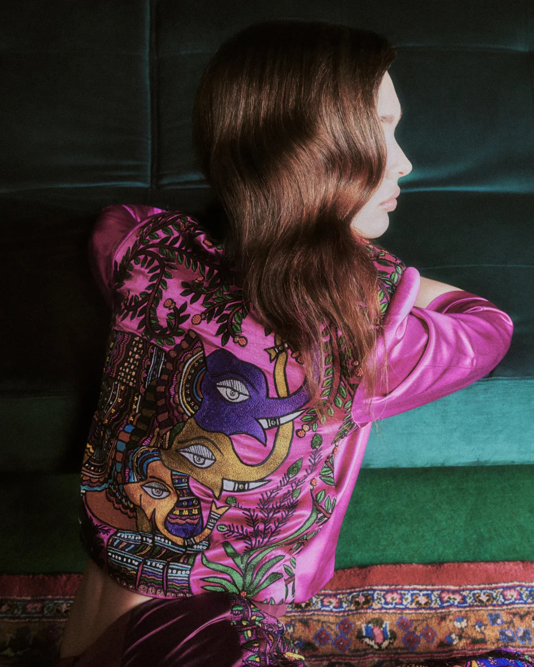 Cropped Jacket - Persian Rose & Charcoal Dust