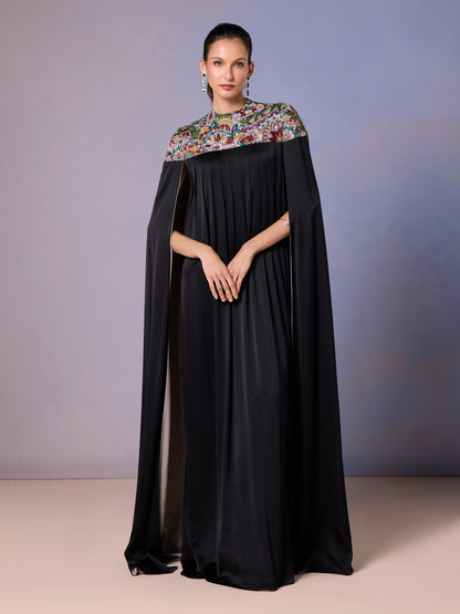 Kaftan - Midnight Black Silk