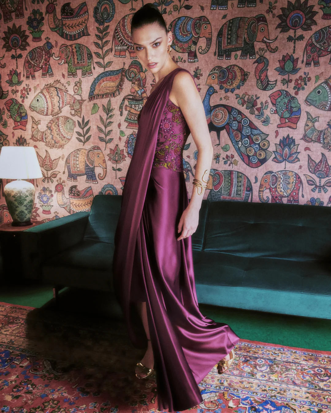 Evening Gown - Wine Bouquet