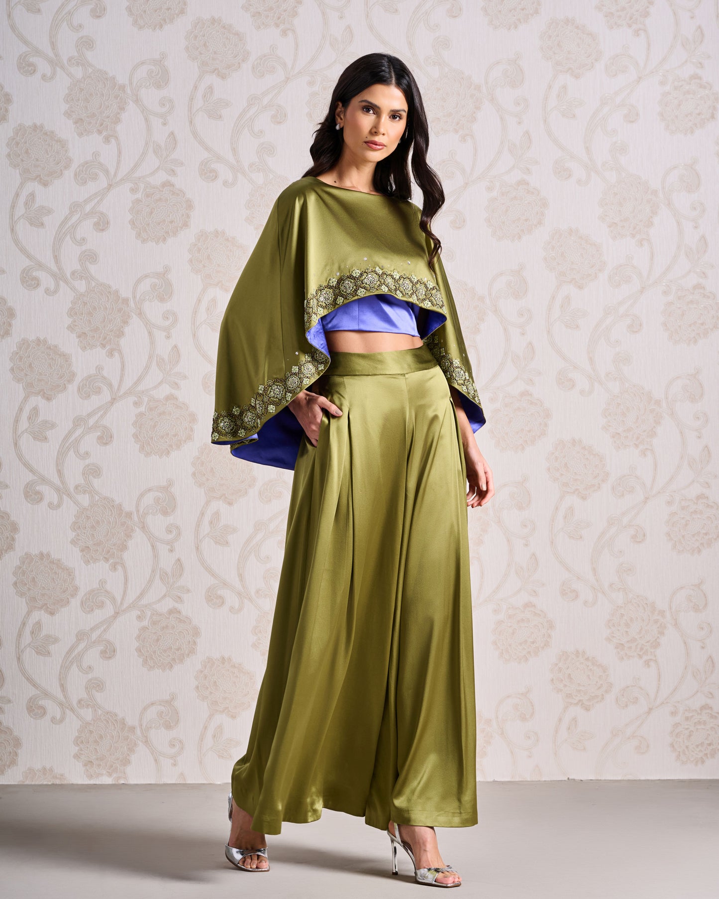Top & Trouser Set - Honey Olive & Velvet Indigo