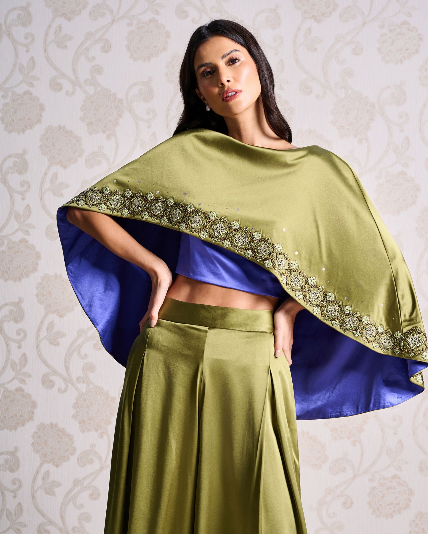 Top & Trouser Set - Honey Olive & Velvet Indigo