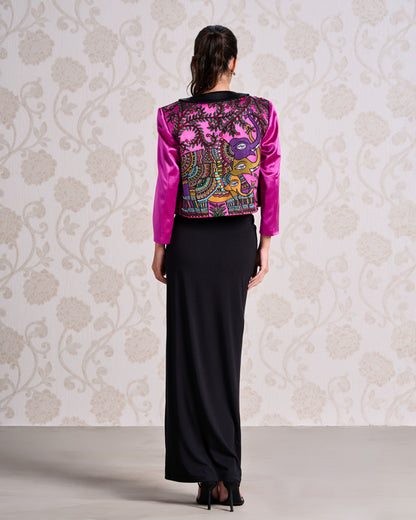 Cropped Jacket - Persian Rose & Charcoal Dust