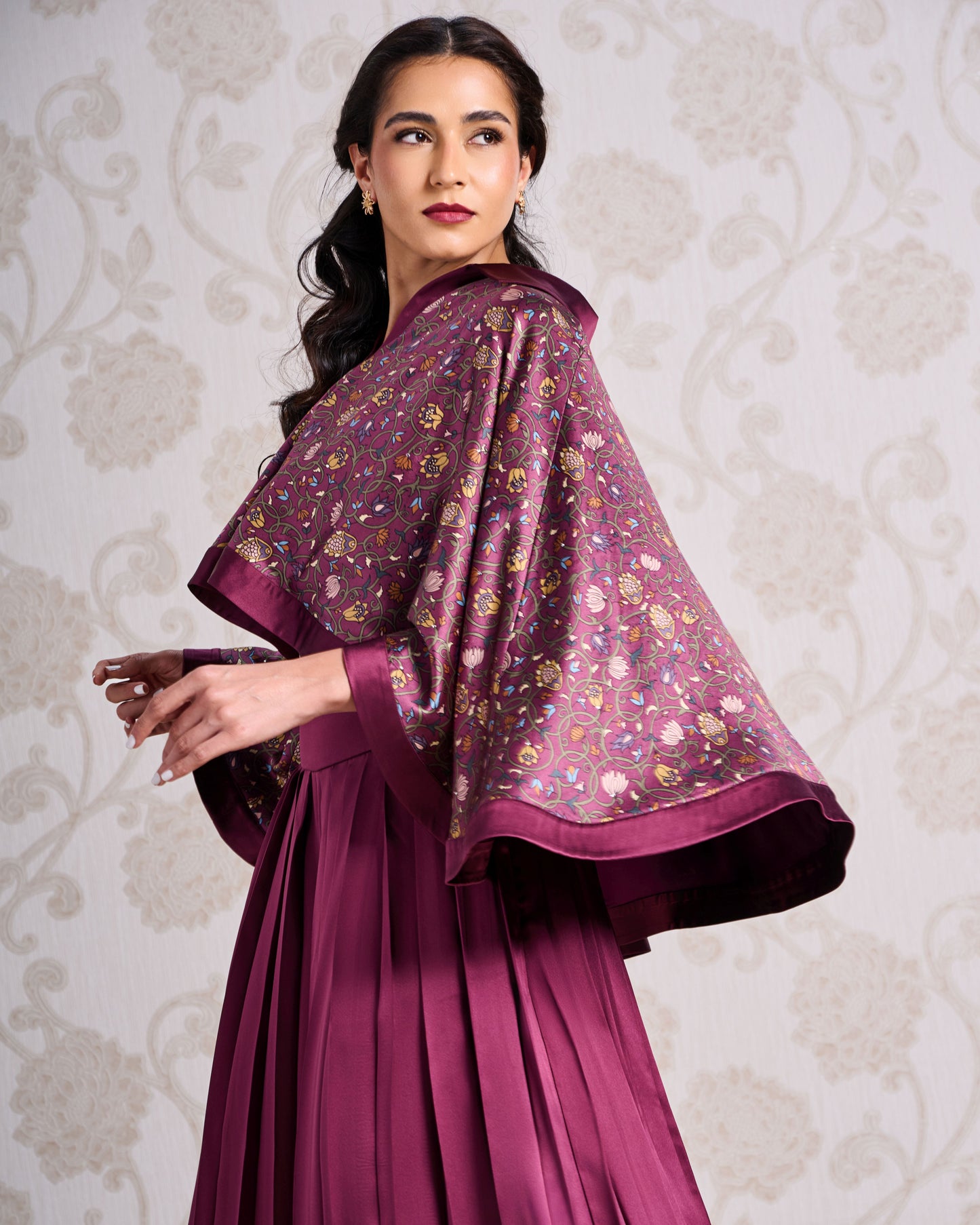 Top & Trouser Set - Wine Bouquet