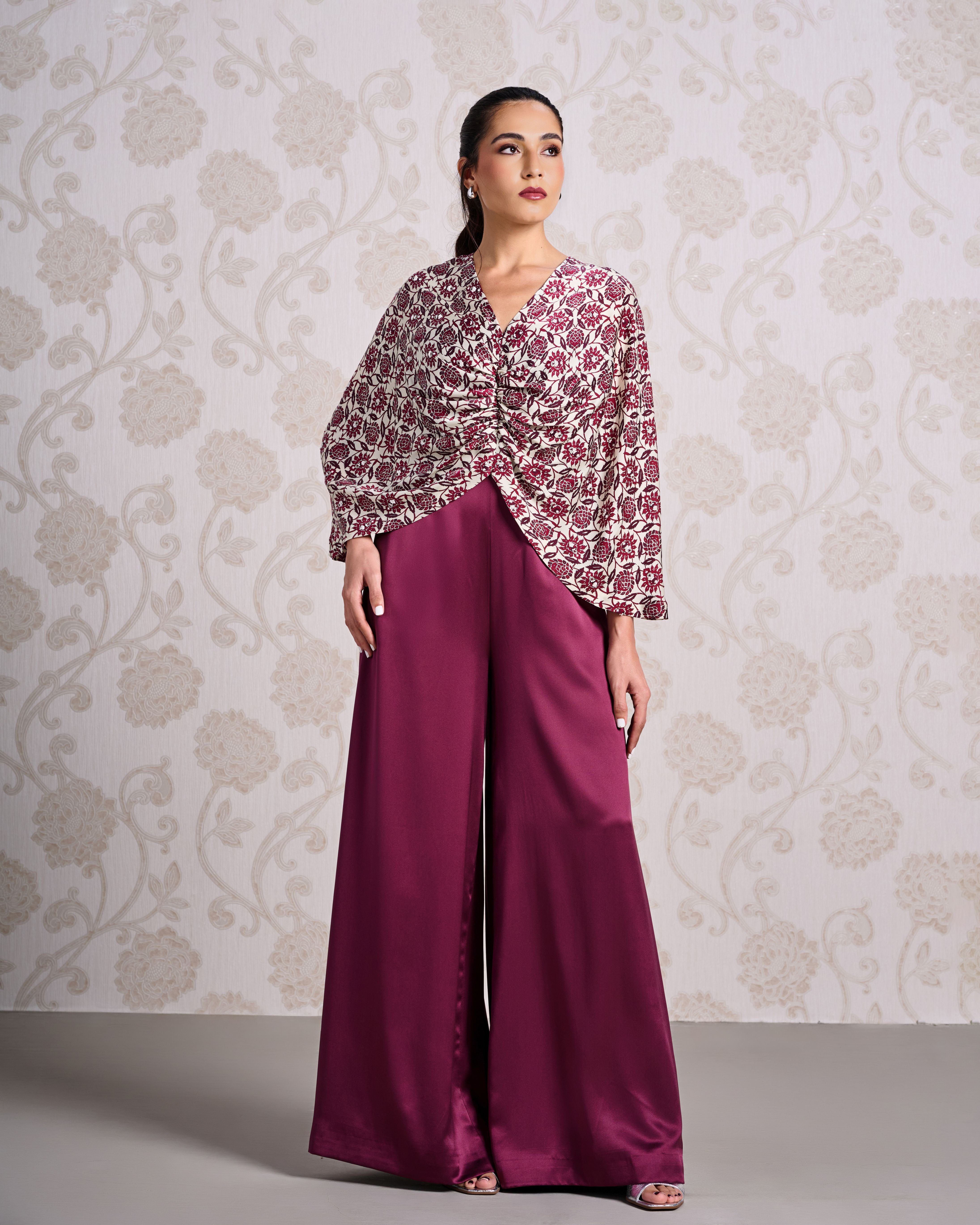 Jumpsuit - Wine Bouquet & Poreclain Glow