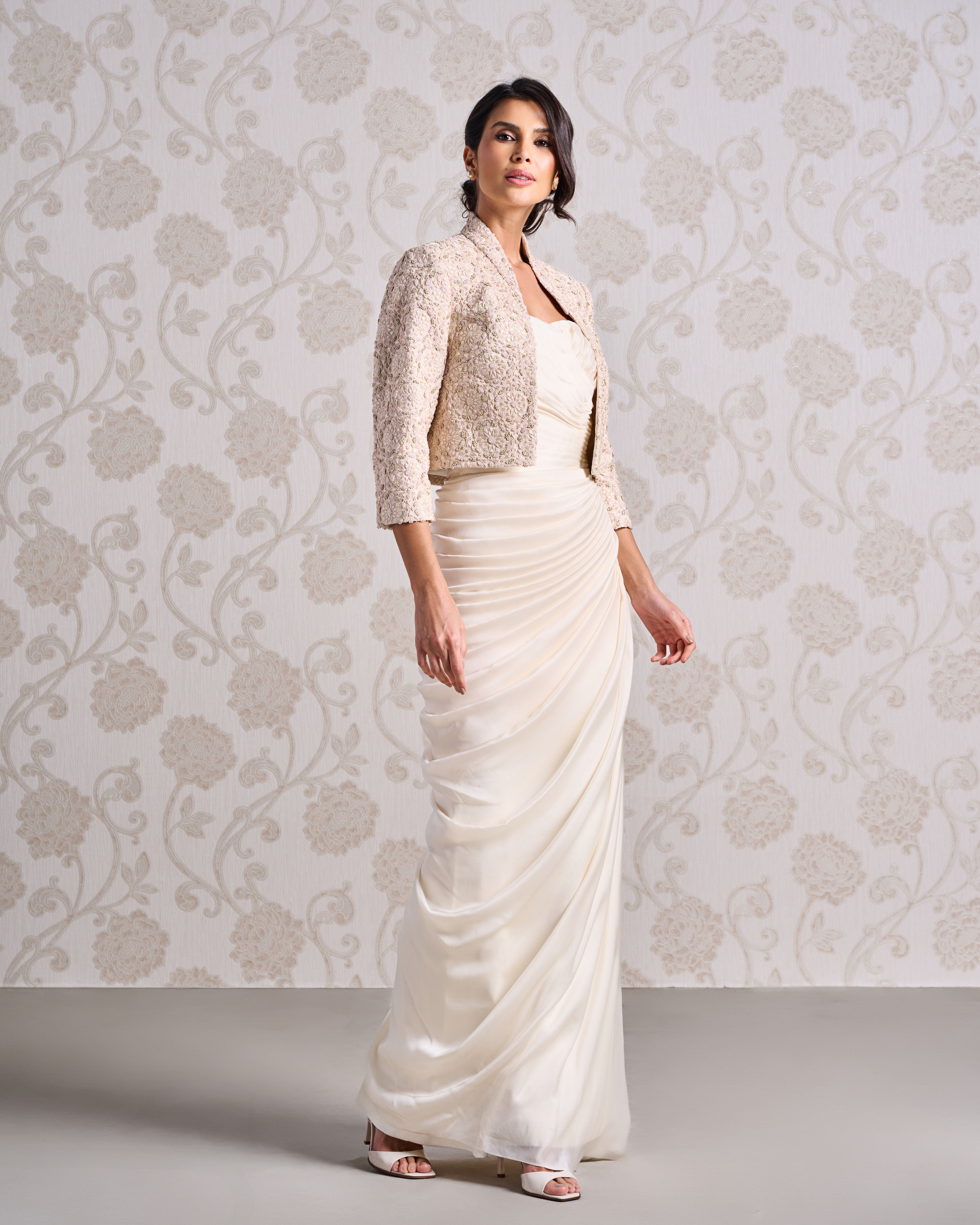 Evening Gown with Jacket - Champagne